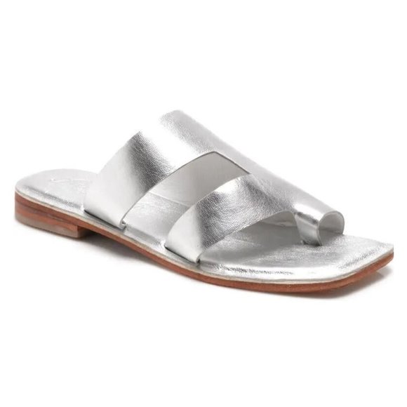 Free People Shoes - Free People Lander Sandal in Silver Moon Metallic Slip On NIB Size 37.5